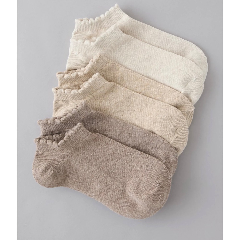 American Eagle Woman's Ankle Socks 3 Pair Pack Neutral Tan Brown One Size NEW